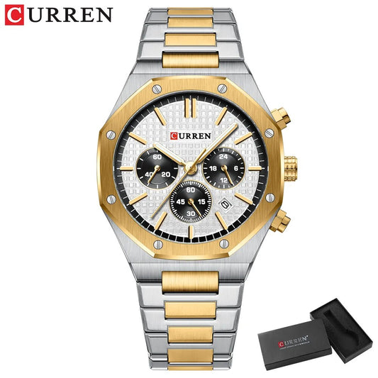 Quartz Octagon Chronograph Wristwatch