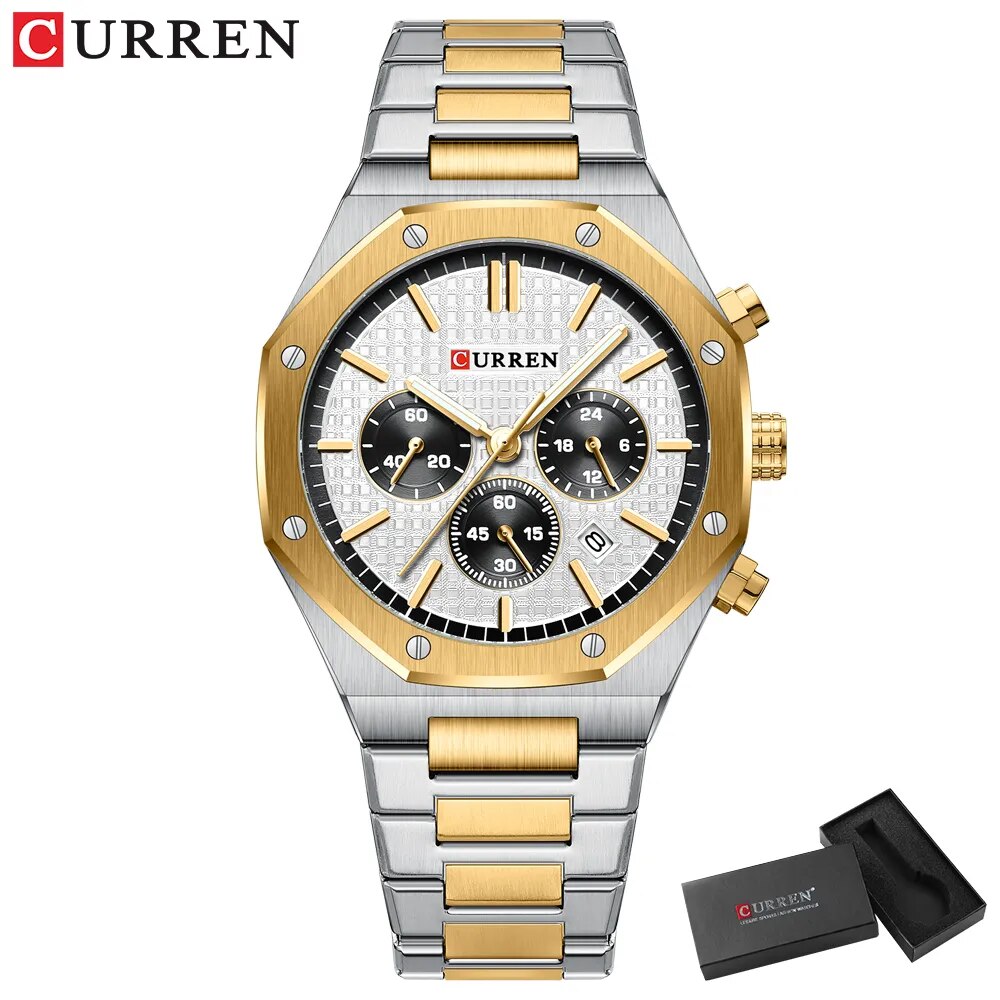 Quartz Octagon Chronograph Wristwatch