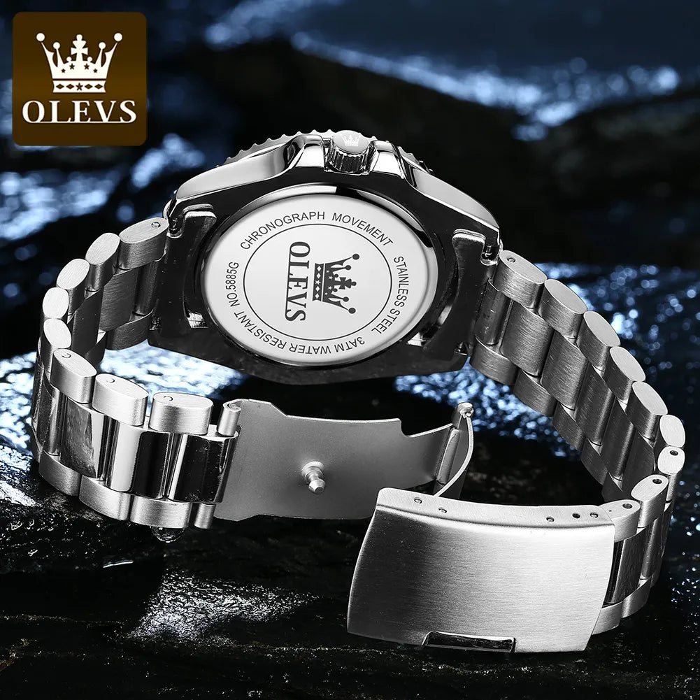 OLEVS Men Watch  Stainless Steel Quartz