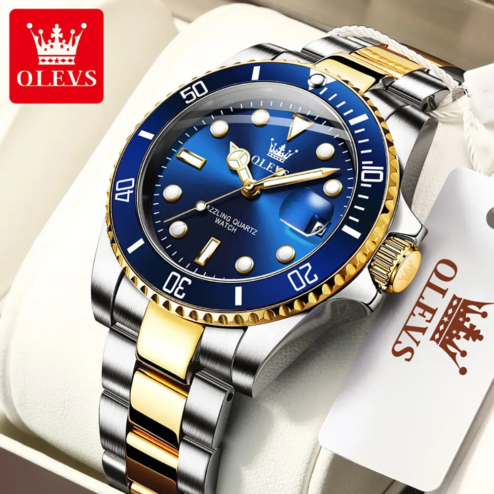 OLEVS Men Watch  Stainless Steel Quartz