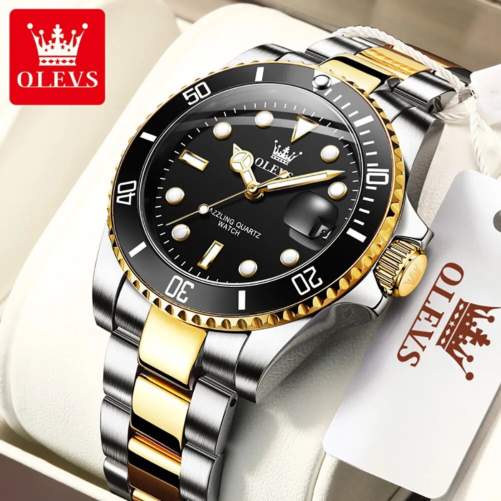 OLEVS Men Watch  Stainless Steel Quartz