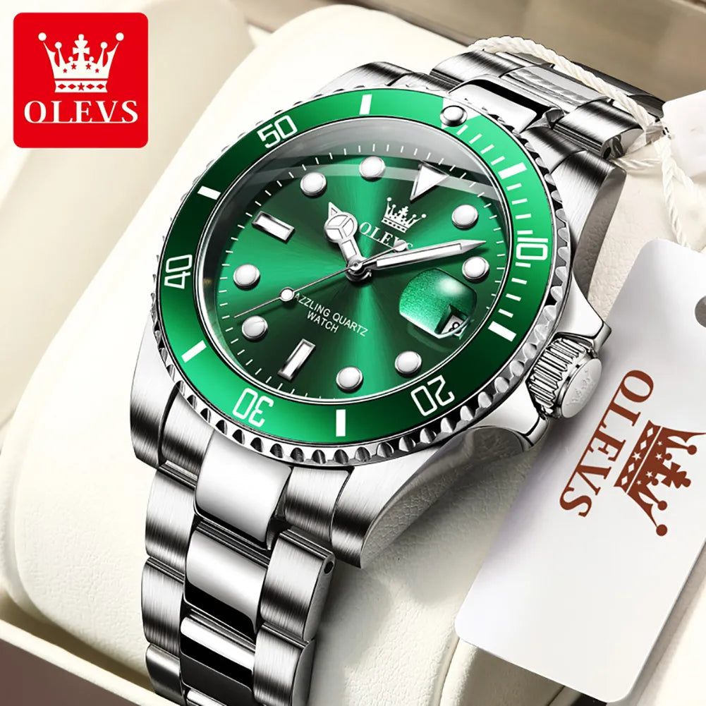 OLEVS Men Watch  Stainless Steel Quartz