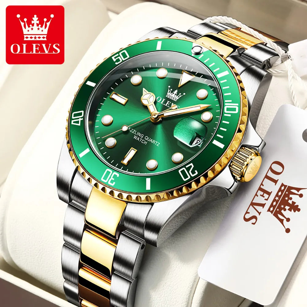 OLEVS Men Watch  Stainless Steel Quartz