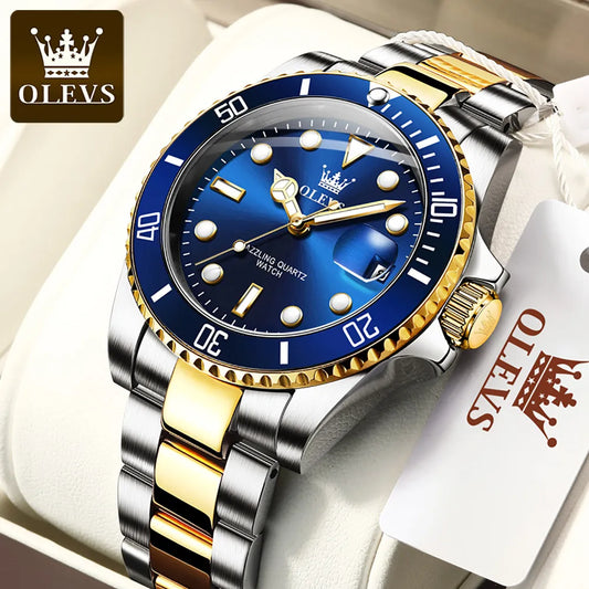 OLEVS Men Watch  Stainless Steel Quartz