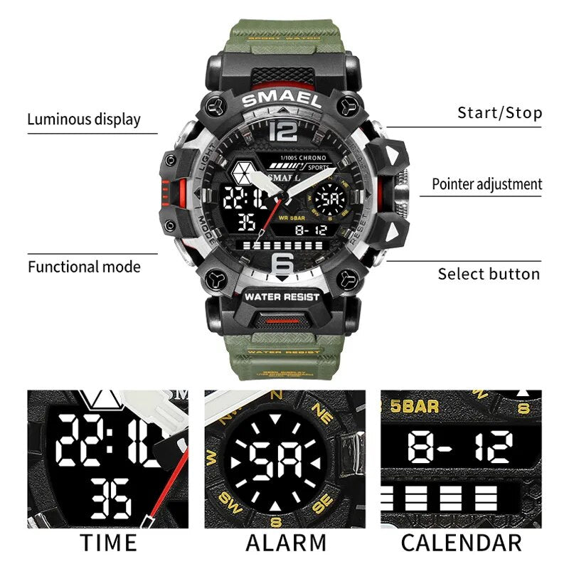 SMAEL Dual Display Men Watches