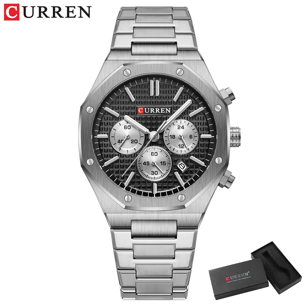 Quartz Octagon Chronograph Wristwatch